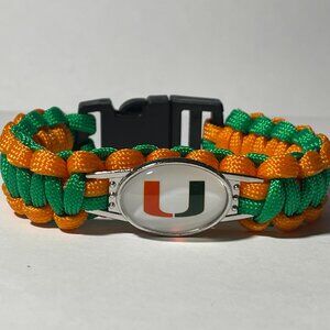 Miami Hurricanes NCAA Paracord Bracelet NEW